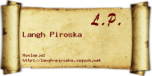 Langh Piroska névjegykártya
